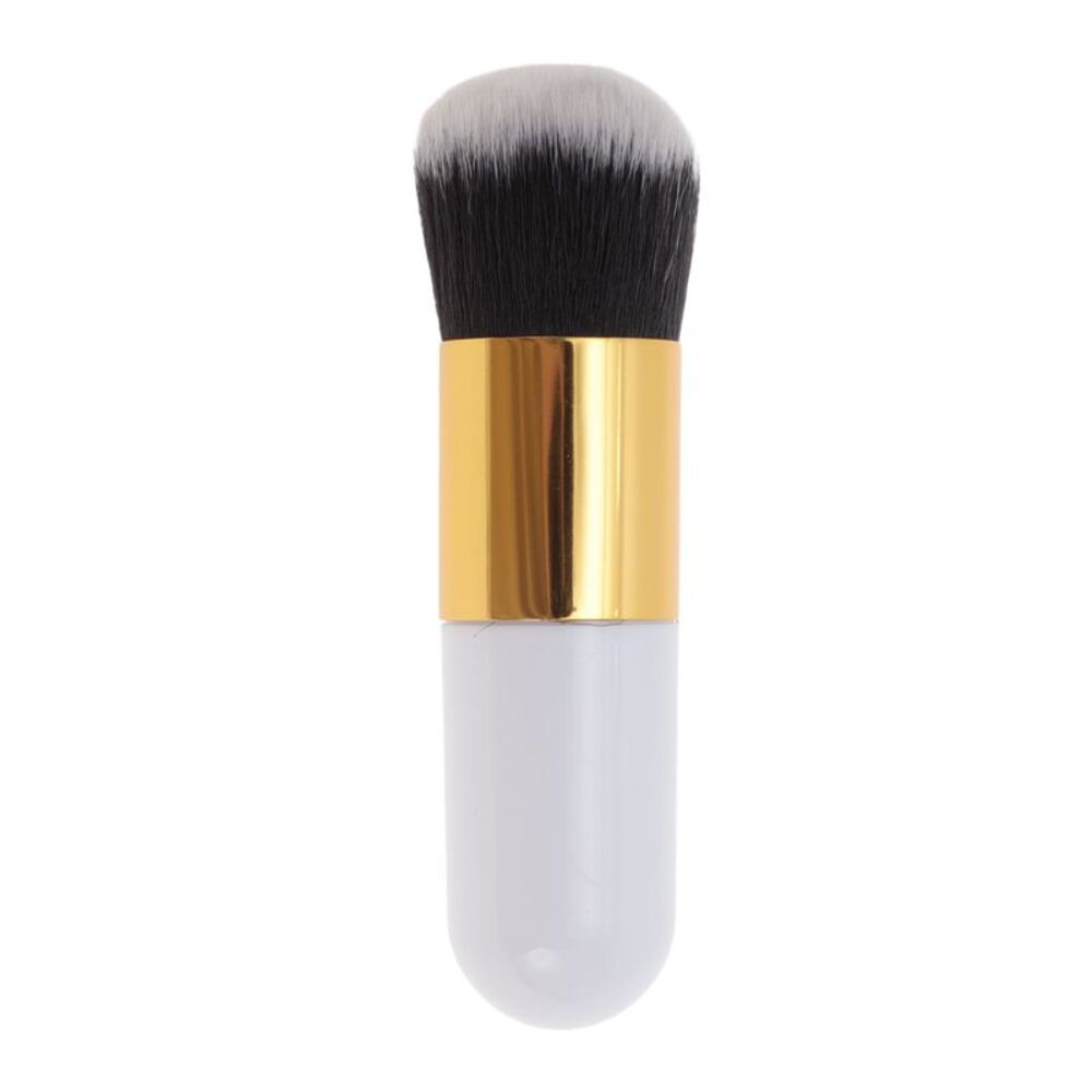 Makeup Cosmetic Brush Large White Gold Tone